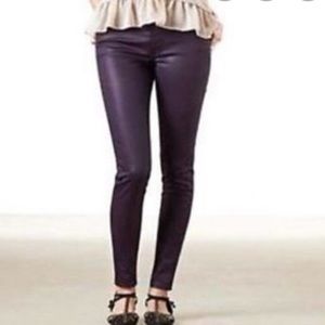 Waxed high waisted pants